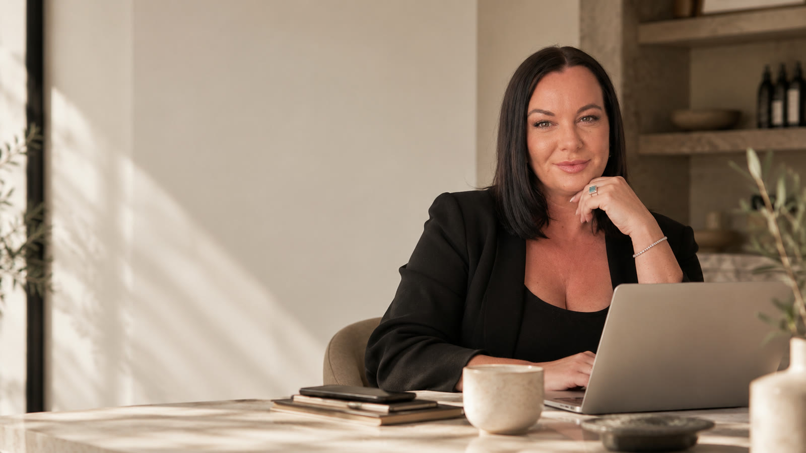 Vanessa Bellden at her desk